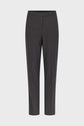 Grey checkered dress pants with a slim fit (pantalon ajusté), front button closure, and straight legs (coupe droite), displayed on a plain white background.
