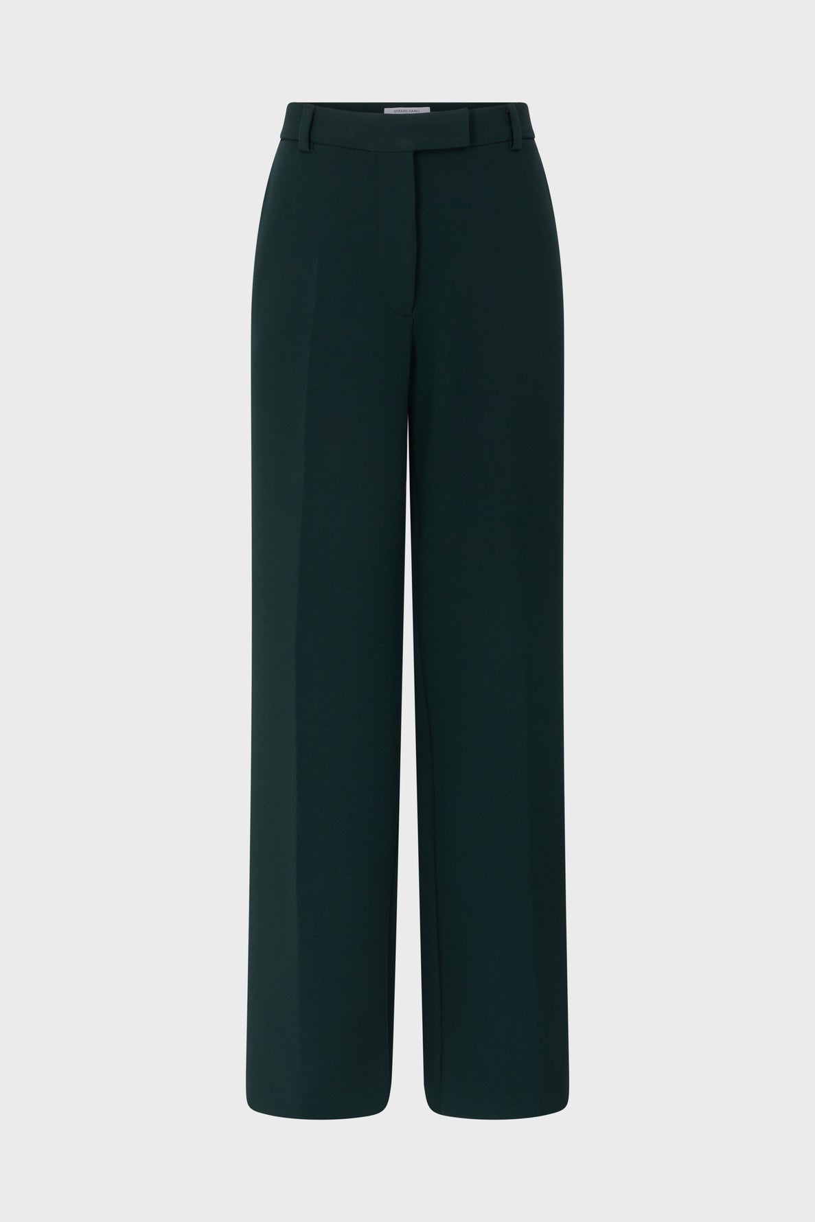 High-waisted, wide-leg black pantalon tailleur femme with belt loops and a tailored fit, displayed on a plain white background.