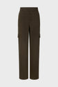 Olive green cargo pants with front patch pockets, side cargo pockets, belt loops, and a straight leg silhouette, displayed on a plain white background.