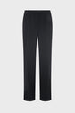 Black dress pants with a straight-leg cut, shown against a plain white background. Crafted from smooth microfibre, these pants offer a refined silhouette with a flat front, minimal visible detailing, and no visible pockets or belt loops—perfect for completing any tailleur femme ensemble.