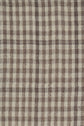 A close-up of a textured fabric with a brown and beige checkered pattern, featuring evenly spaced vertical and horizontal lines. This elegant écharpe à carreaux is crafted from a luxurious blend of laine soie cachemire, offering both warmth and sophistication.