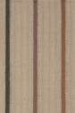 Beige fabric with vertical stripes in brown, orange, and dark green, featuring a motif à rayures. The stripes have a woven zigzag pattern, evenly spaced across the fabric. Crafted from gaze de coton, the background is light and subtly textured—ideal for a foulard Dinaia.