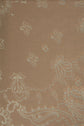 Brown fabric with a paisley and floral bandana pattern in lighter tan and cream shades, featuring intricate swirls, flower shapes, and dotted designs—reminiscent of a carré coton with subtle motif géométrique accents for added visual interest.