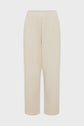Beige pantalon de jogging en coton avec une ceinture élastique, des jambes droites et décontractées, sans logo GD visible ni aucun motif, présenté sur un fond blanc uni.