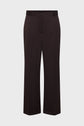 Black straight-leg pants with an elastic waistband, button closure, and side pockets, these pantalon fluide offer effortless style and comfort, displayed against a plain white background.