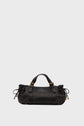A black sac à main in cuir bubble with two handles, gold hardware, and drawstring details on each side, displayed against a plain light gray background.