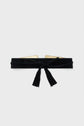 Ceinture large en cuir velours avec pompons - ORNA