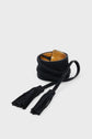 Ceinture large en cuir velours avec pompons - ORNA