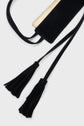 Ceinture large en cuir velours avec pompons - ORNA