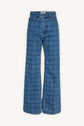 Plaid-style LEELOU flare jeans