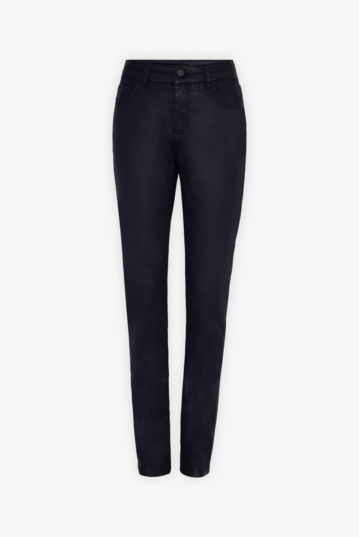 MAUREEN - pantalon slim en coton enduit
