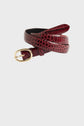 ALMA - Ceinture fine en cuir effet croco
