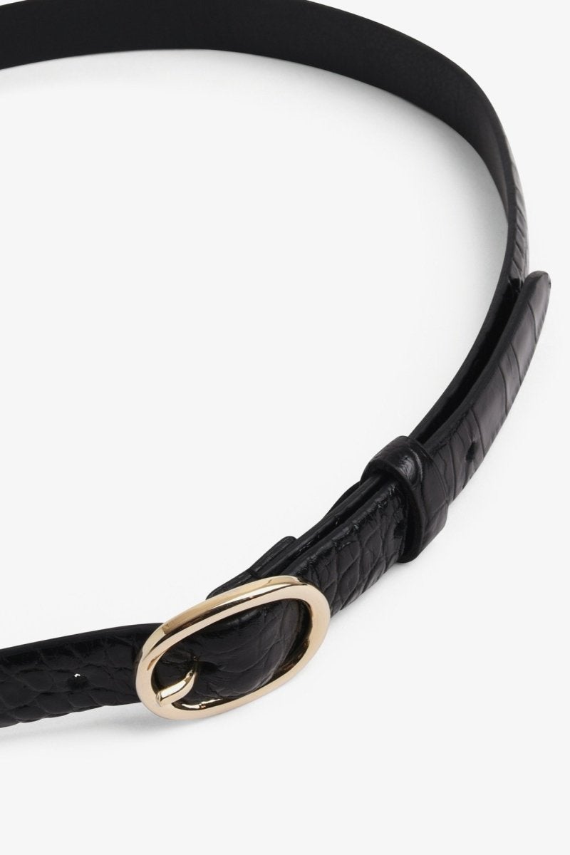 ALMA - Ceinture fine en cuir effet croco 2
