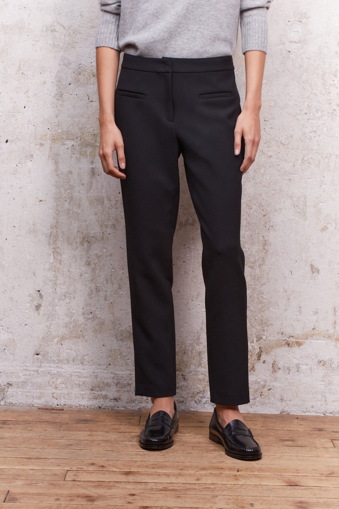 Lucie - Pantalon droit en crêpe 7/8