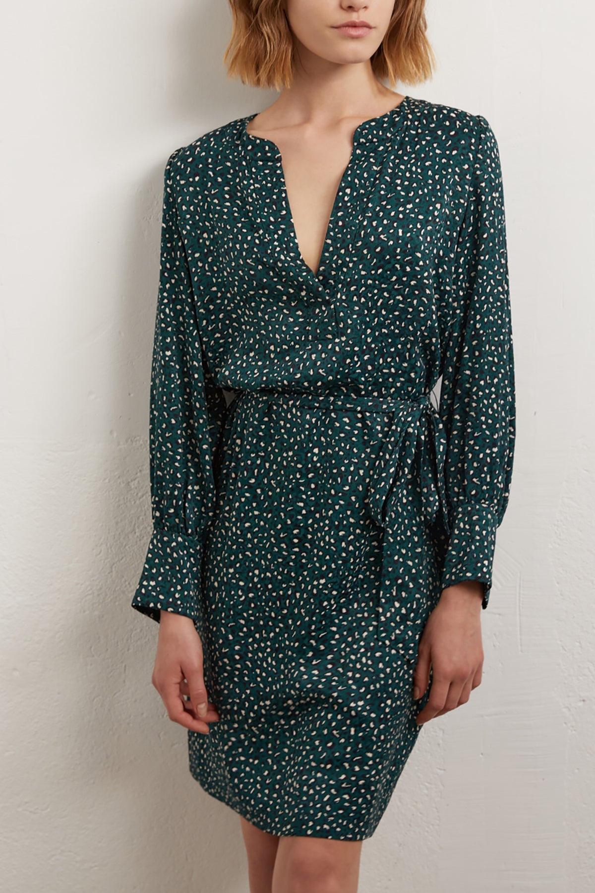 Tracey - Robe ceinturée à imprimé animalier