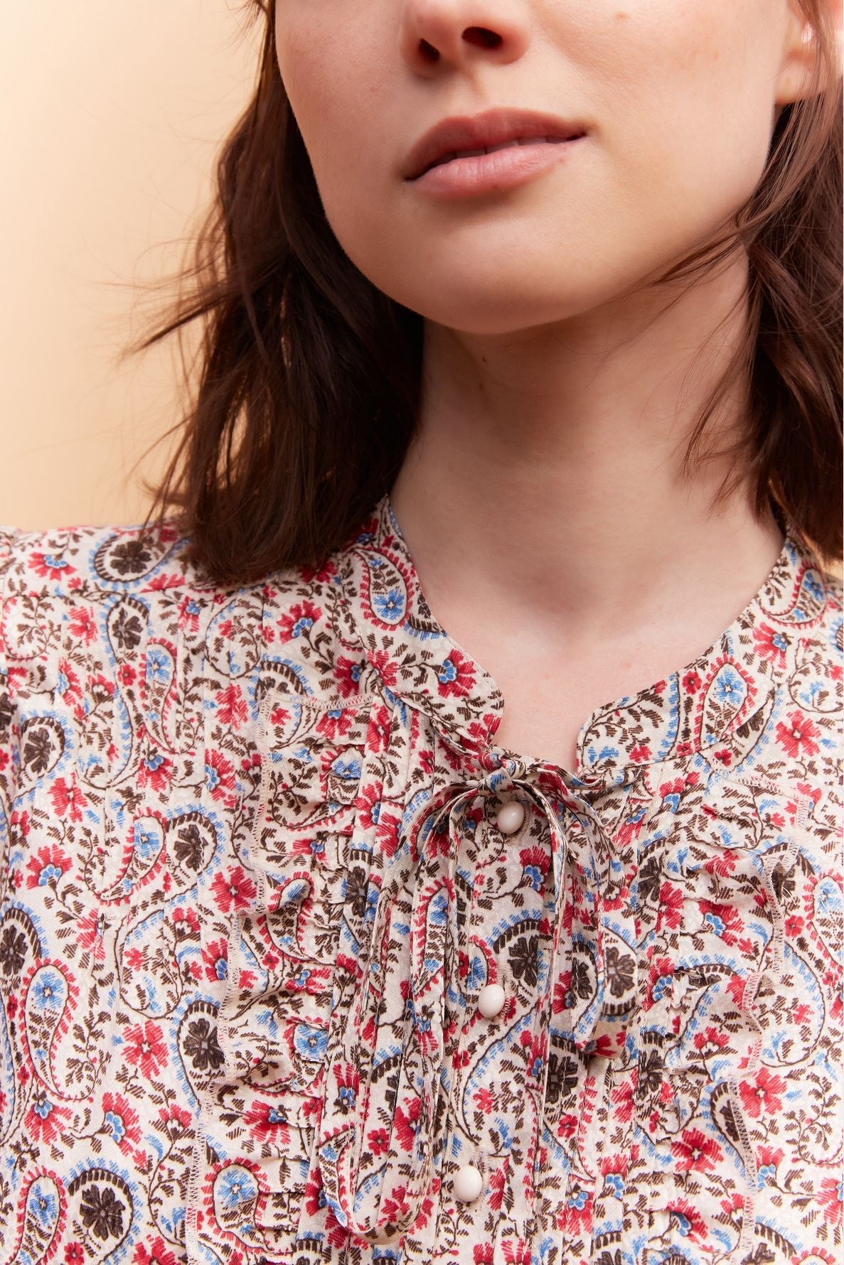 Chemise à volants en voile de coton - CALICIA