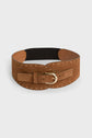 Ceinture corset en cuir velours et rivets - OLYMPE