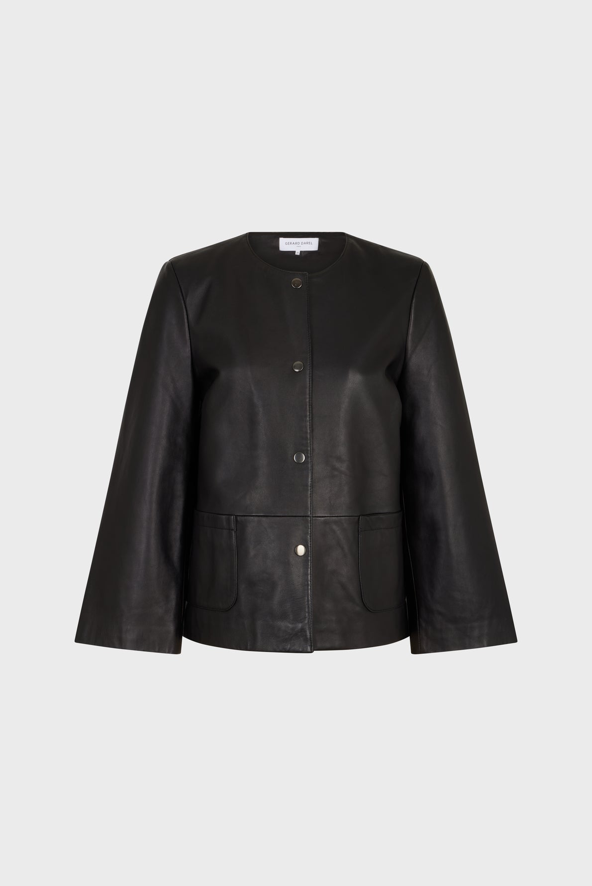 Veste courte en cuir lisse - MARILOU