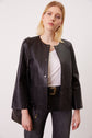 Veste courte en cuir lisse - MARILOU