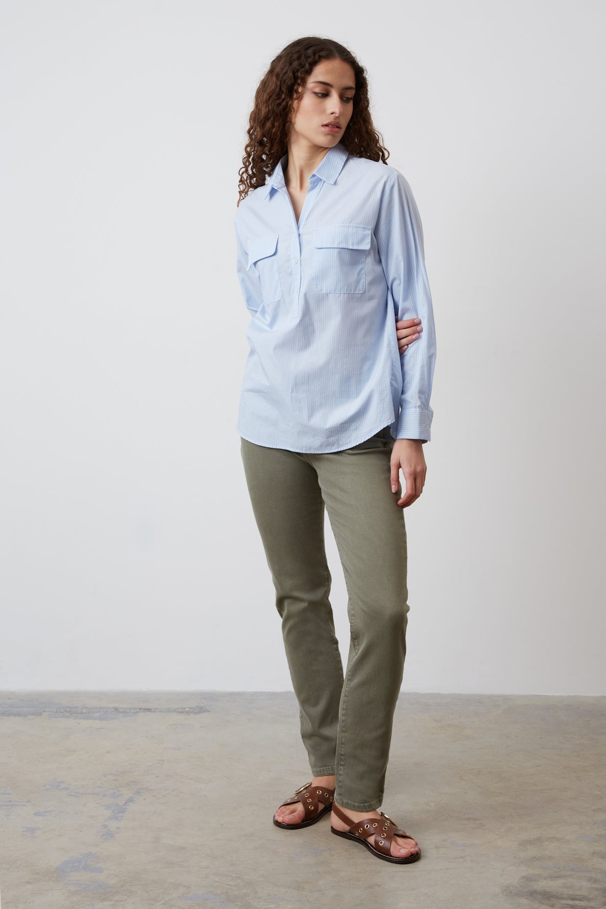 Chemise en popeline rayée - CANELLE