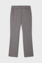 Gray plaid dress pants with a coupe droite, 7/8 length, belt loops, and side pockets, laid flat on a white background. This stylish pantalon prince-de-galles offers both comfort and sophistication for any occasion.