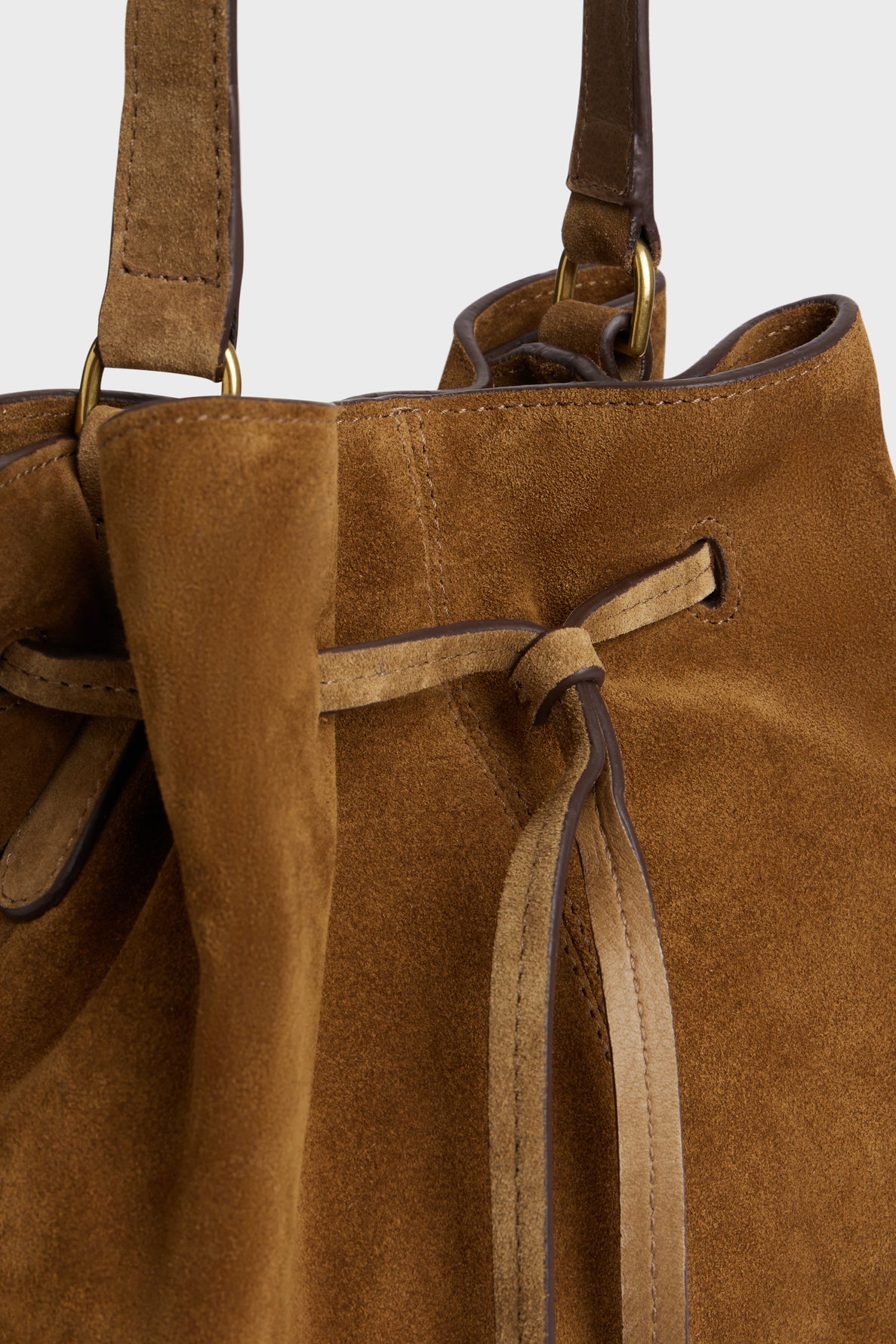Sac seau en cuir velours - JANE