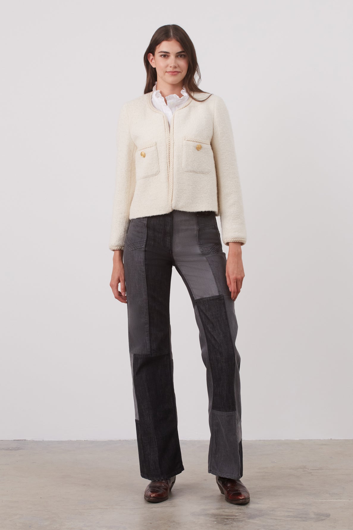 NEREA - Tweed jacket with braided trim