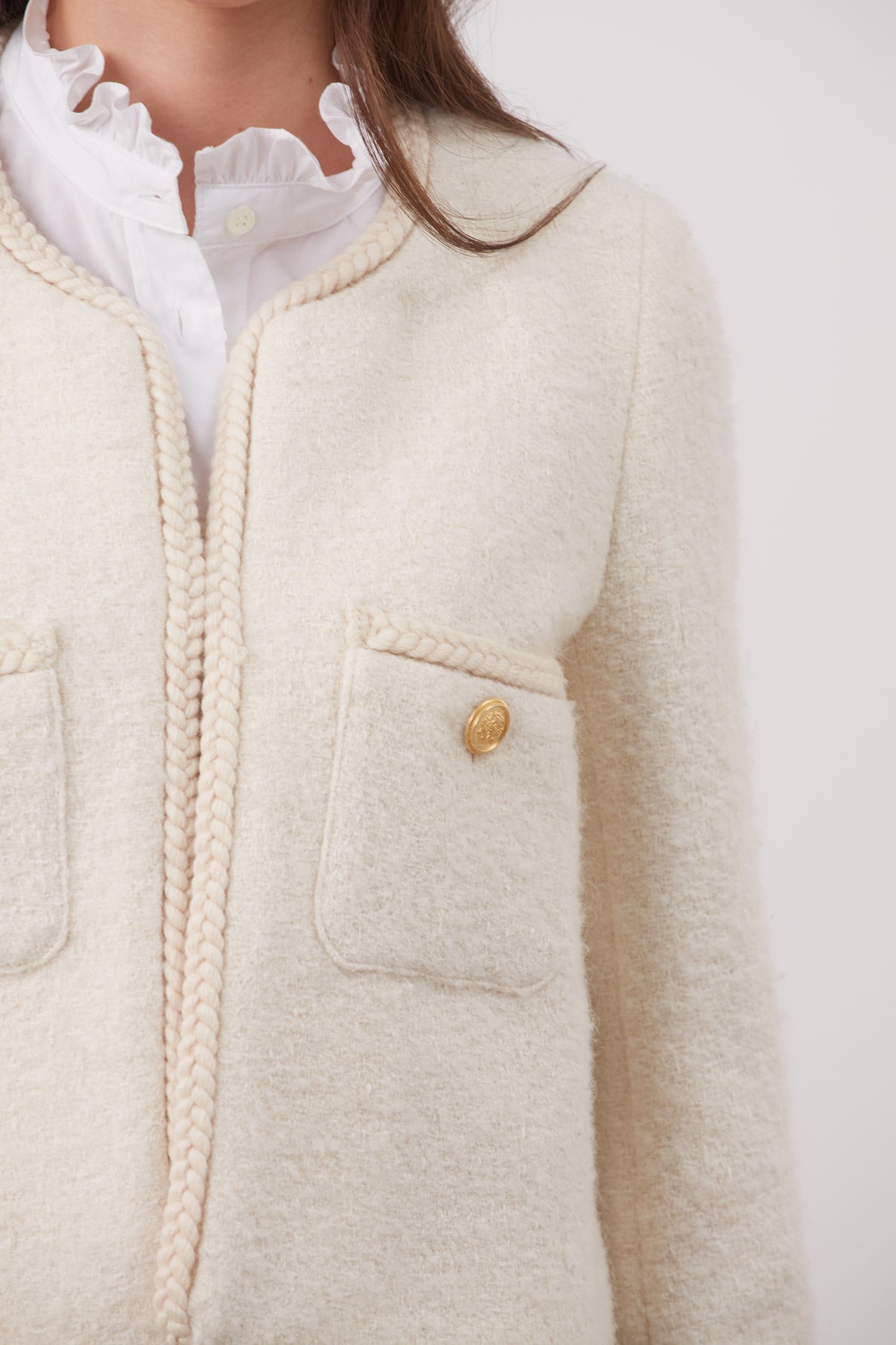 NEREA - Tweed jacket with braided trim