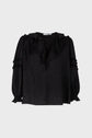 Blouse en satin jacquard à volants -  CANDICE