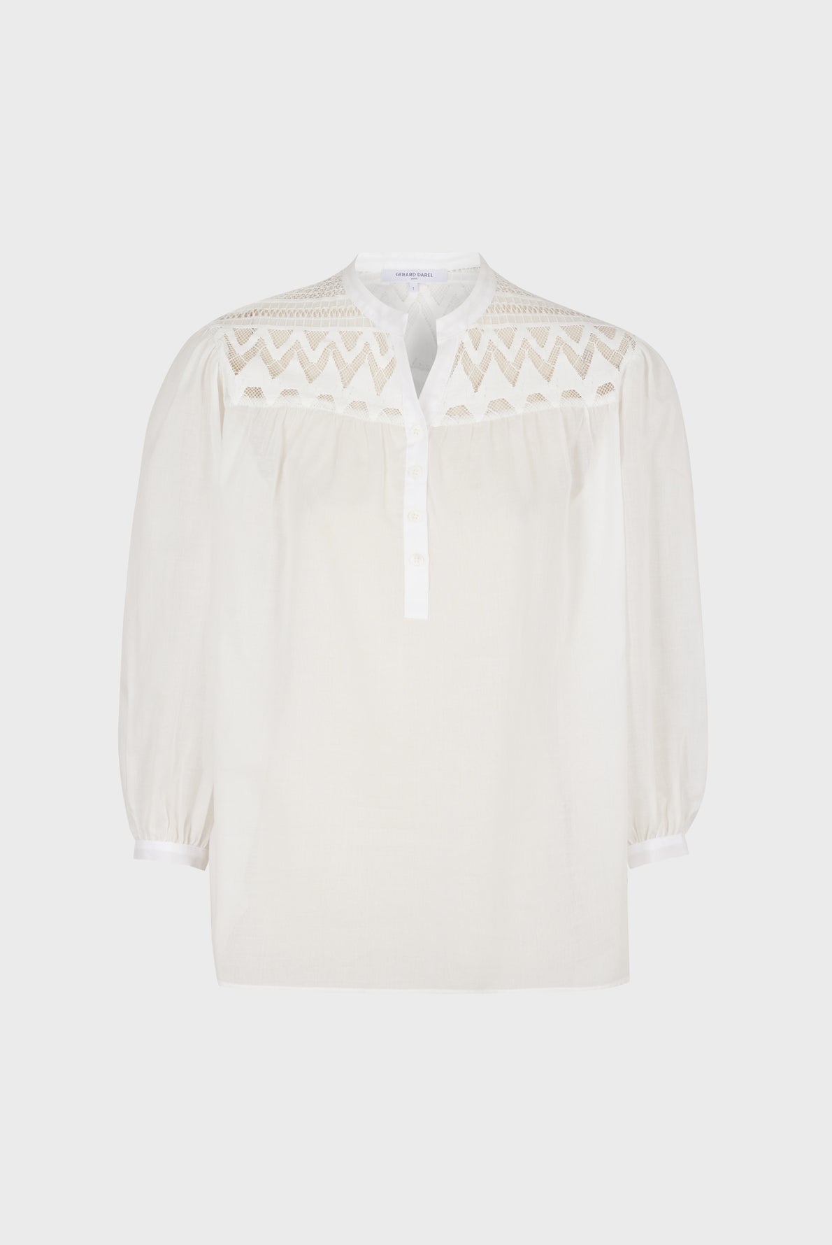 Blouse en voile de coton et dentelle - CARLO