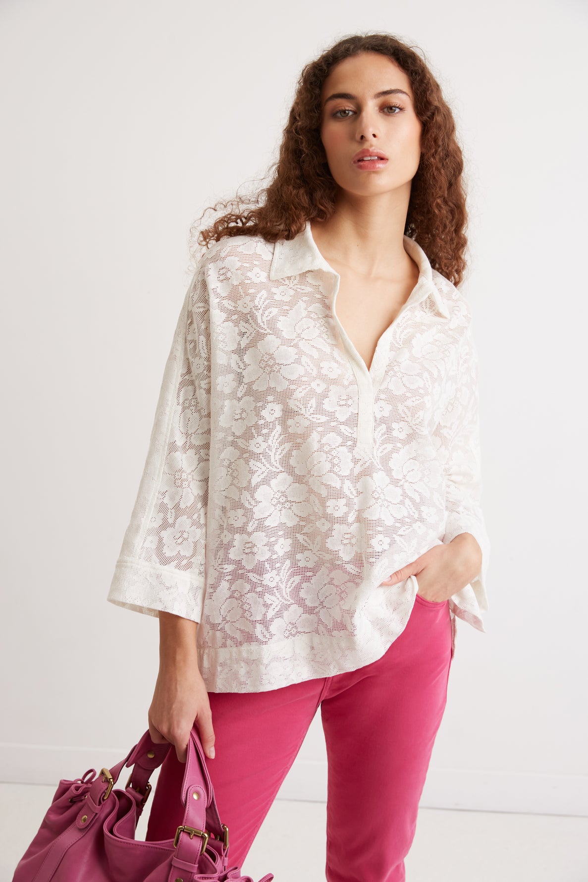 Blouse en dentelle de coton - CHARLES