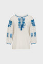 Embroidered floral blouse - COBALT
