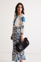 Embroidered floral blouse - COBALT