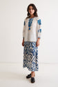 Embroidered floral blouse - COBALT