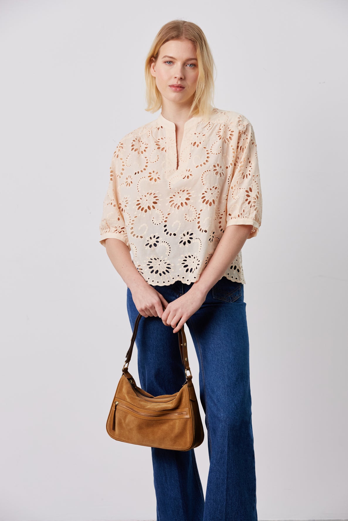 Blouse à broderie anglaise en coton - COME