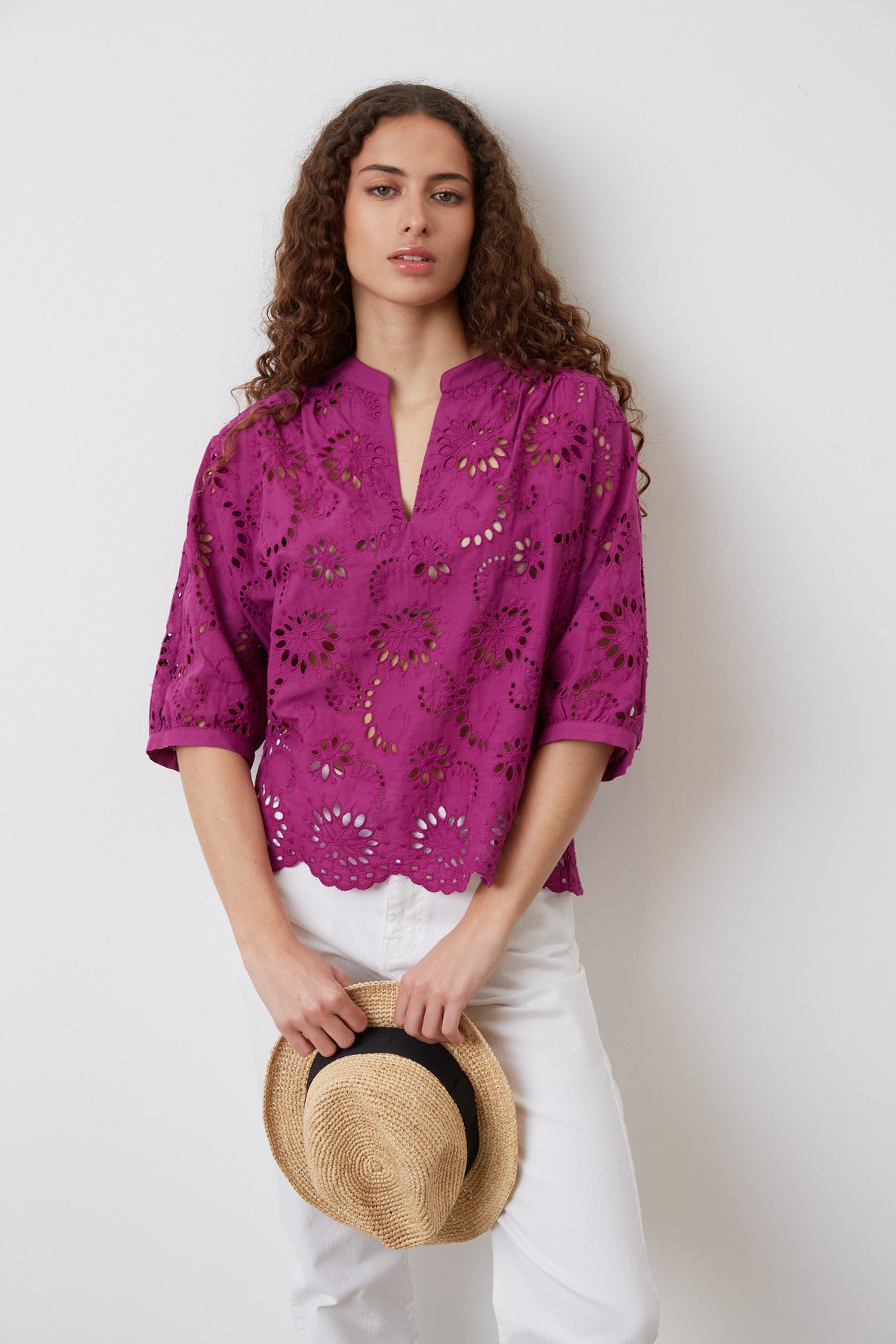 Blouse à broderie anglaise en coton - COME