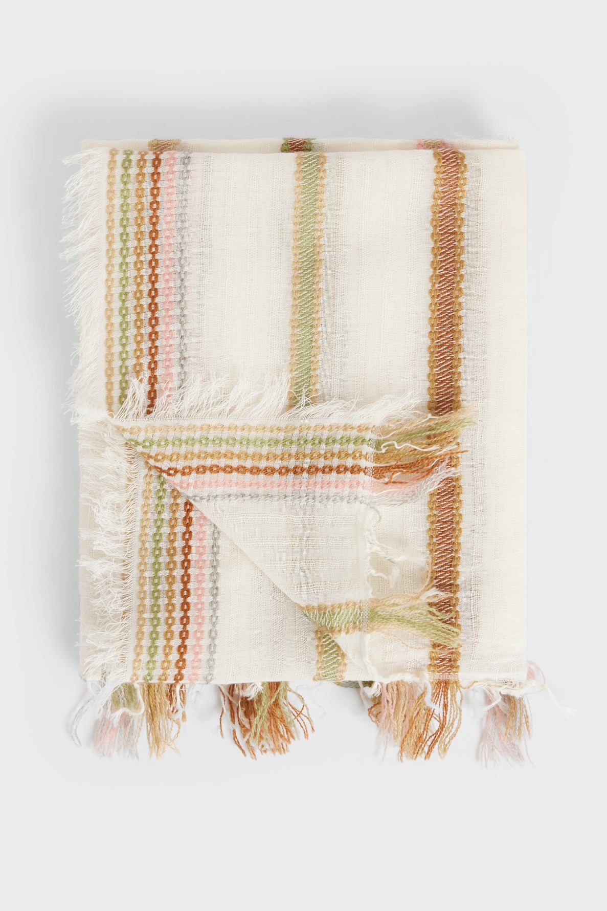 Embroidered stripe scarf - GIULIA