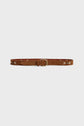 Ceinture en cuir velours avec broderie et cabochon - MALONE