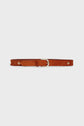 Suede leather belt with rivets and eyelets - ROSALINE