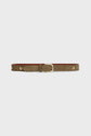 Ceinture en cuir velours avec rivets et œillets - ROSALINE