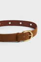 Ceinture en cuir velours avec rivets et œillets - ROSALINE