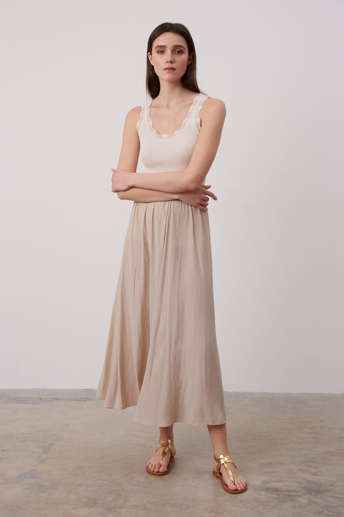 Maxi satin skirt - BLANCHE