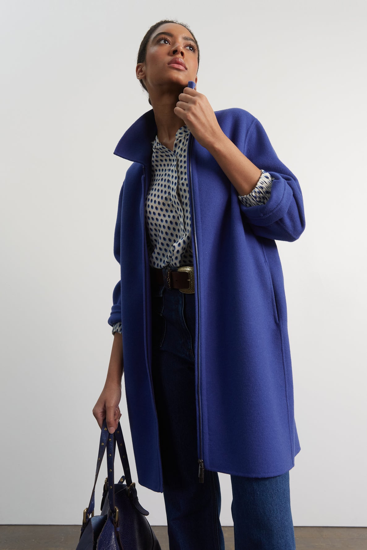 Manteau en laine zippé - SABELLE