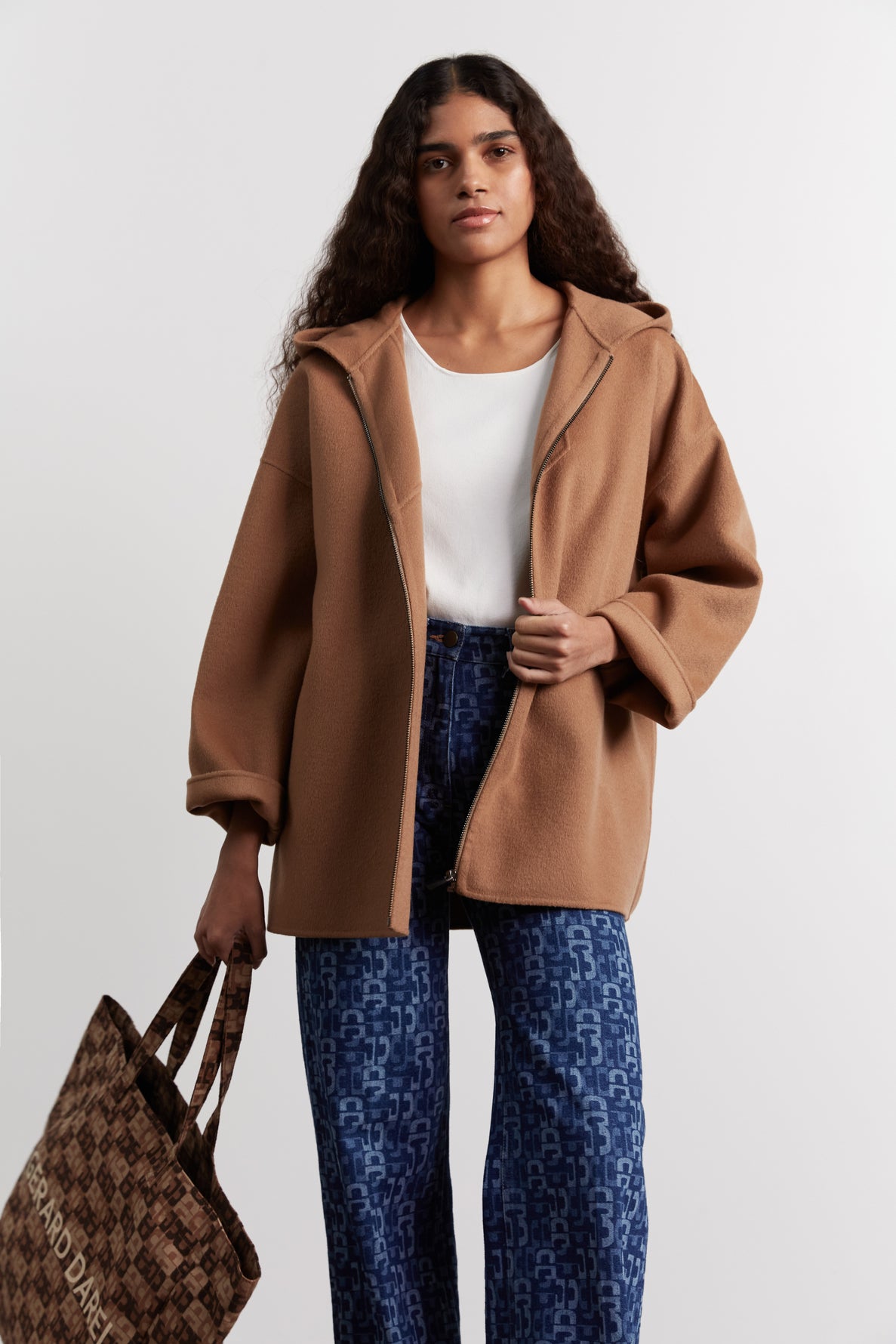 Manteau poncho en 100% laine fine - SACHA