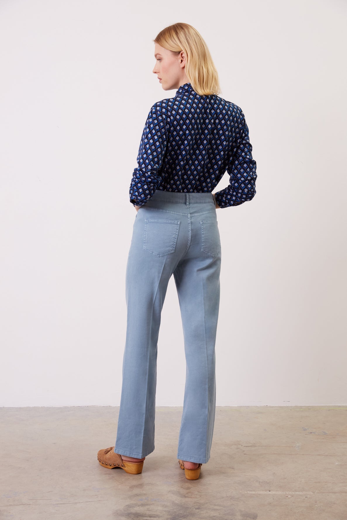 Linen mix flared pants - EGLANTINE