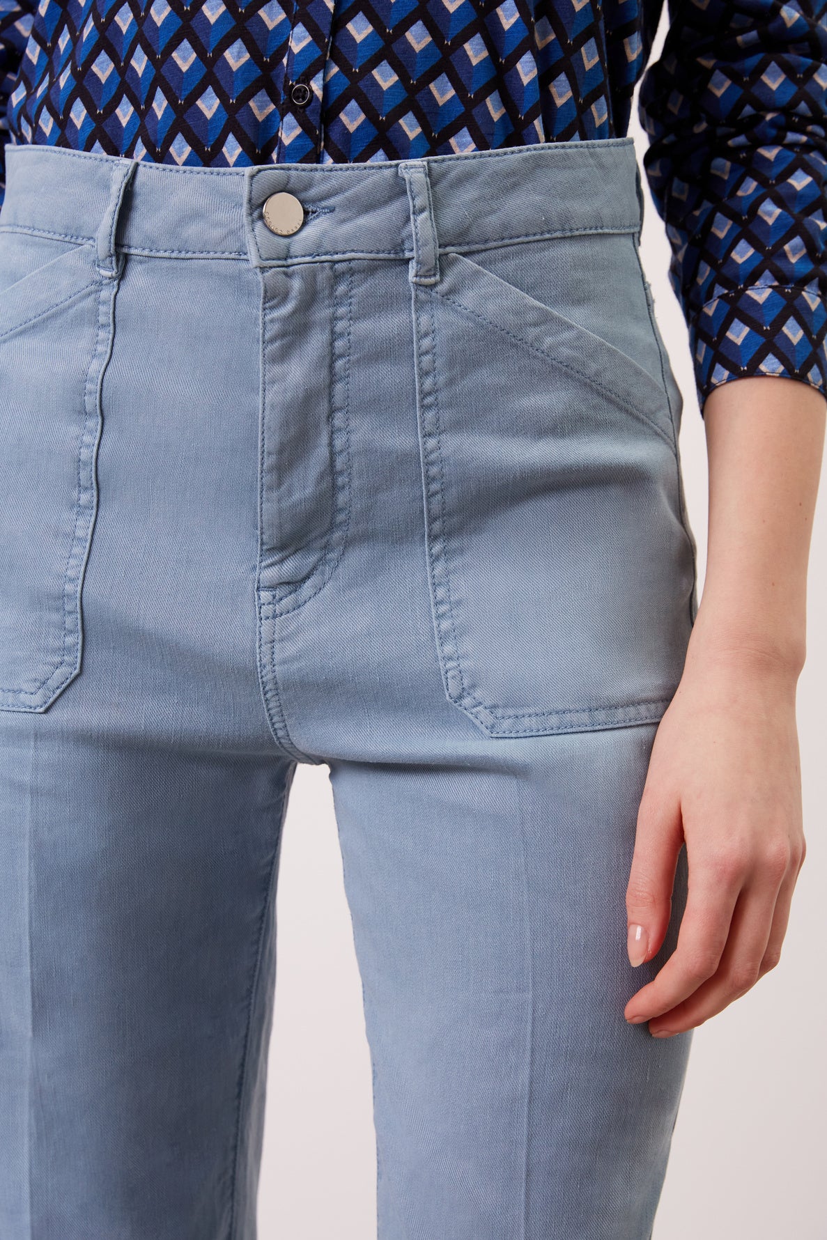 Linen mix flared pants - EGLANTINE