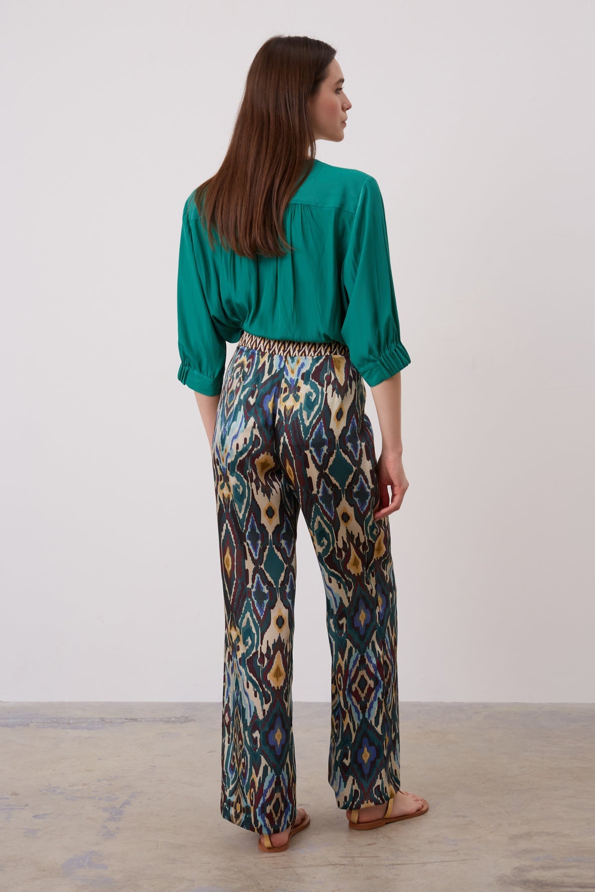 Wide-leg Ikat print pants - ELEONA