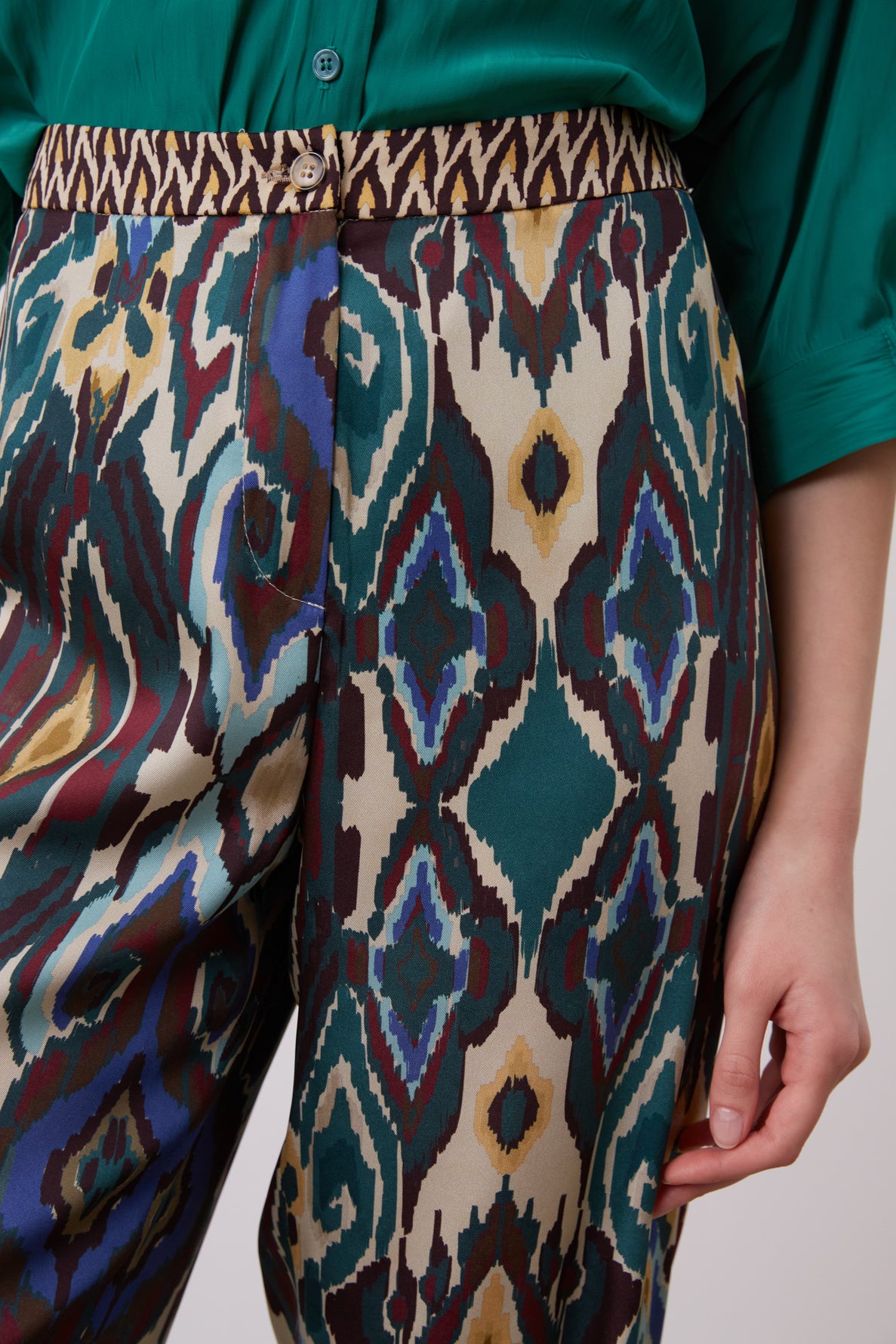 Wide-leg Ikat print pants - ELEONA