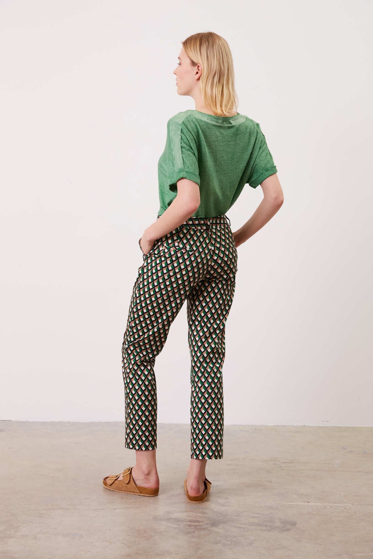 Lozenge print cotton pants - ELIESS