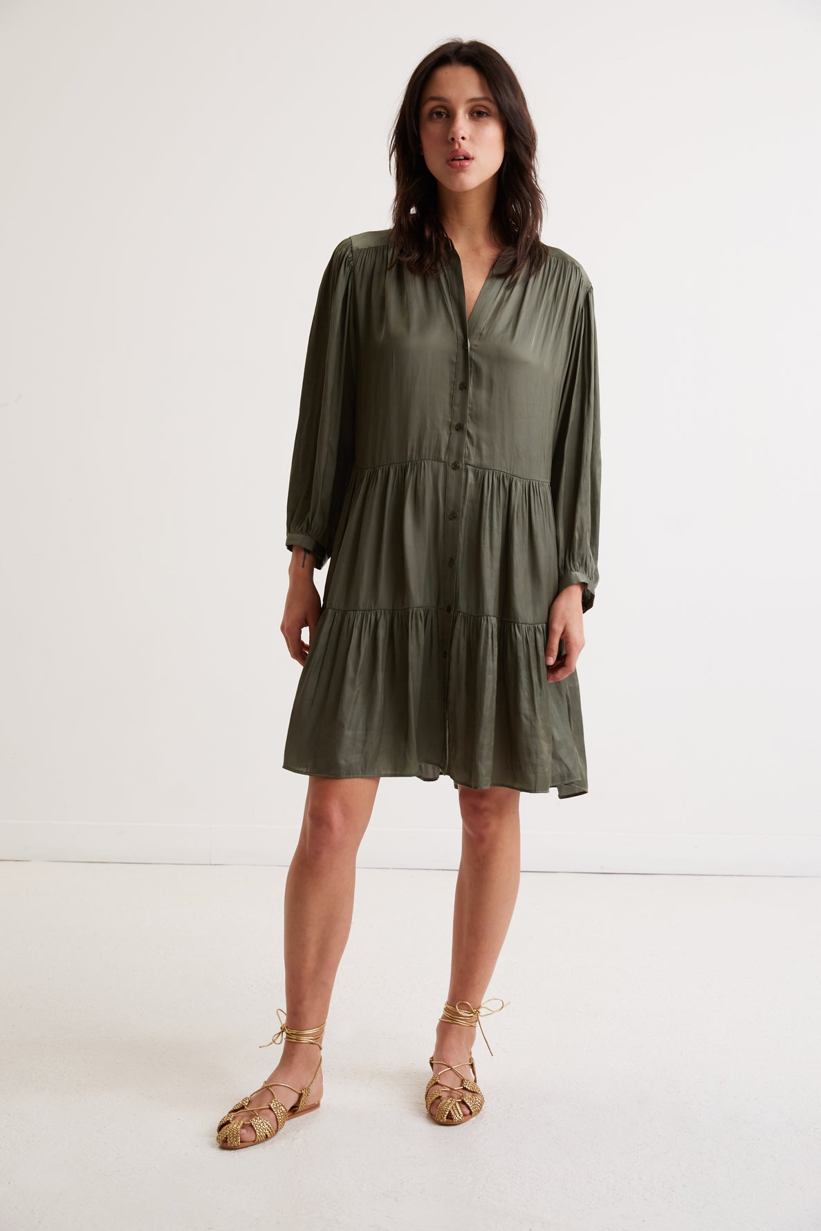 Robe courte satinée - JAUFREY
